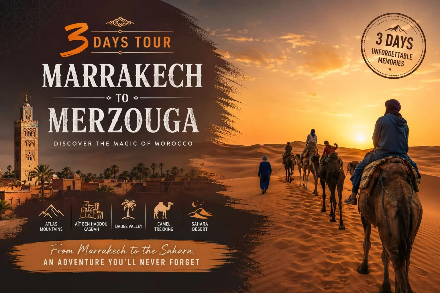 3 Days tour from marrakech to merzouga