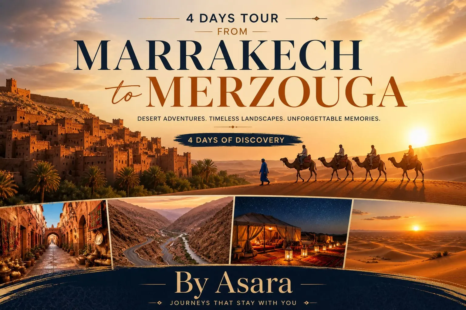4 days tour from marrakech to merzouga
