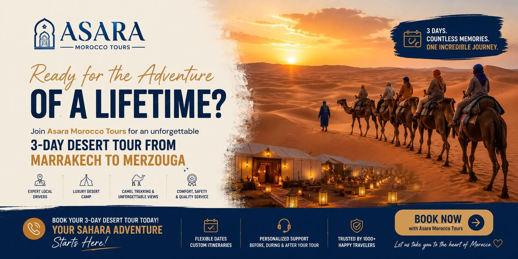 Book our 3 days marrakech to merzouga desert tour